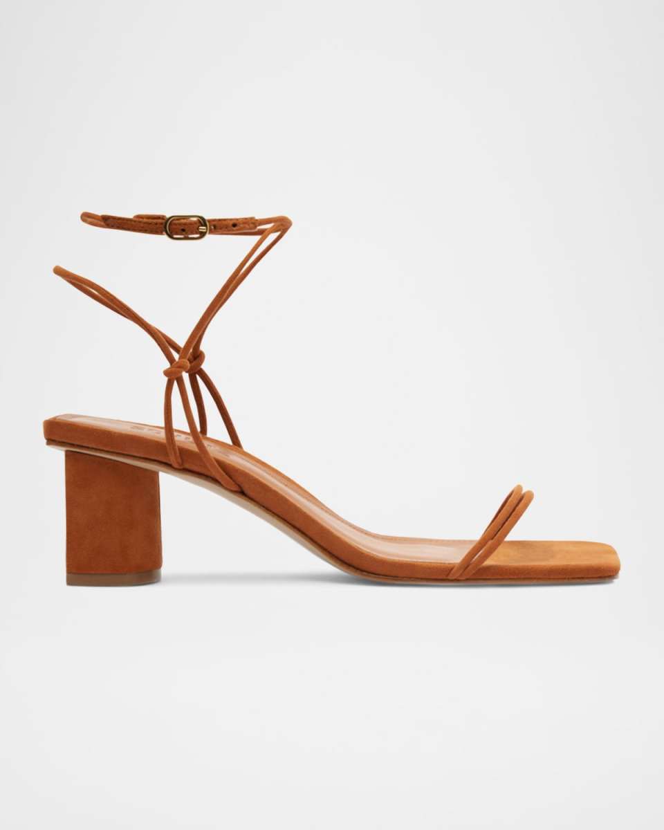 Pompeii Strappy Suede Block-Heel Sandals